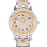 Montre d'occasion HERMES Clipper femme quartz bracelet acier et plaqué or - vue D1