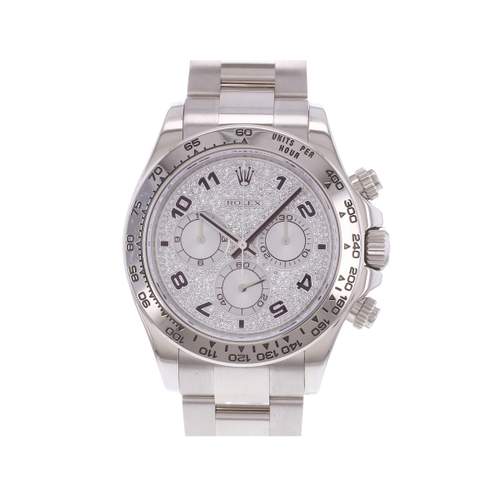 Montre d'occasion ROLEX Cosmograph Daytona homme mouvement automatique certifié (cosc) bracelet or blanc 750/000