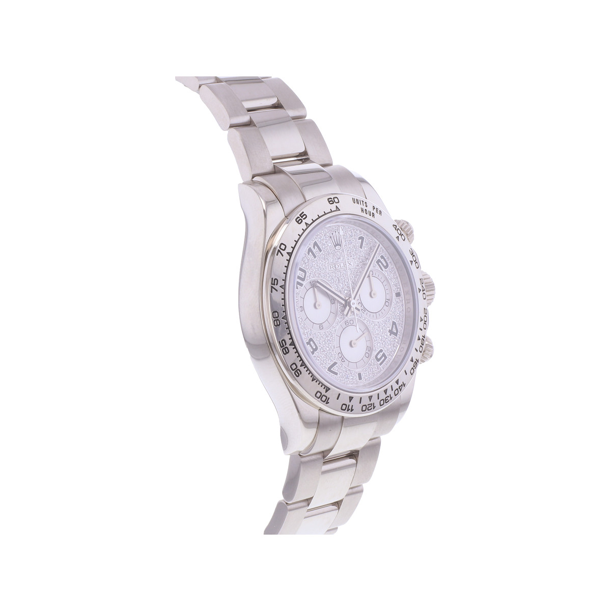 Montre d'occasion ROLEX Cosmograph Daytona homme mouvement automatique certifié (cosc) bracelet or blanc 750/000 - vue 2
