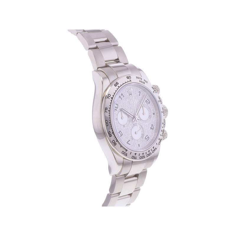 Montre d'occasion ROLEX Cosmograph Daytona homme mouvement automatique certifié (cosc) bracelet or blanc 750/000 - vue 2