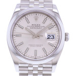Montre d'occasion ROLEX DateJust 36 homme mouvement automatique certifié (cosc) bracelet acier - vue D1