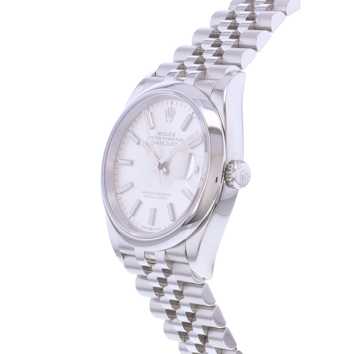 Montre d'occasion ROLEX DateJust 36 homme mouvement automatique certifié (cosc) bracelet acier - vue D2