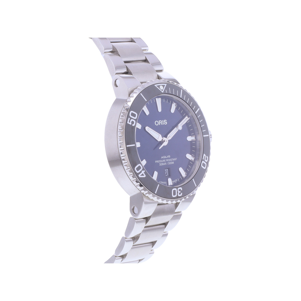 Montre d'occasion ORIS Aquis Date homme automatique bracelet acier - vue 2