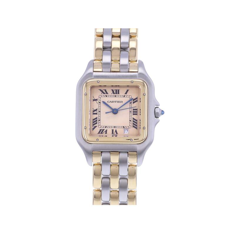 Montre d'occasion CARTIER Panthère Moyen Modèle femme quartz bracelet or jaune 750/000 et acier - vue 1