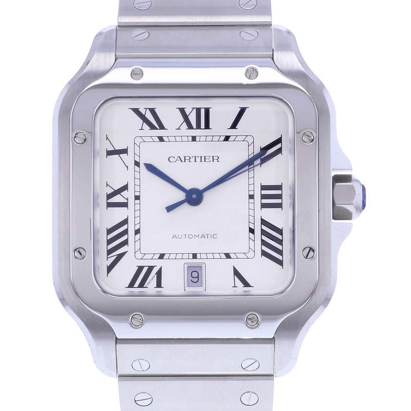 Montre d'occasion CARTIER Santos Grand Modèle homme automatique bracelet acier - vue D1