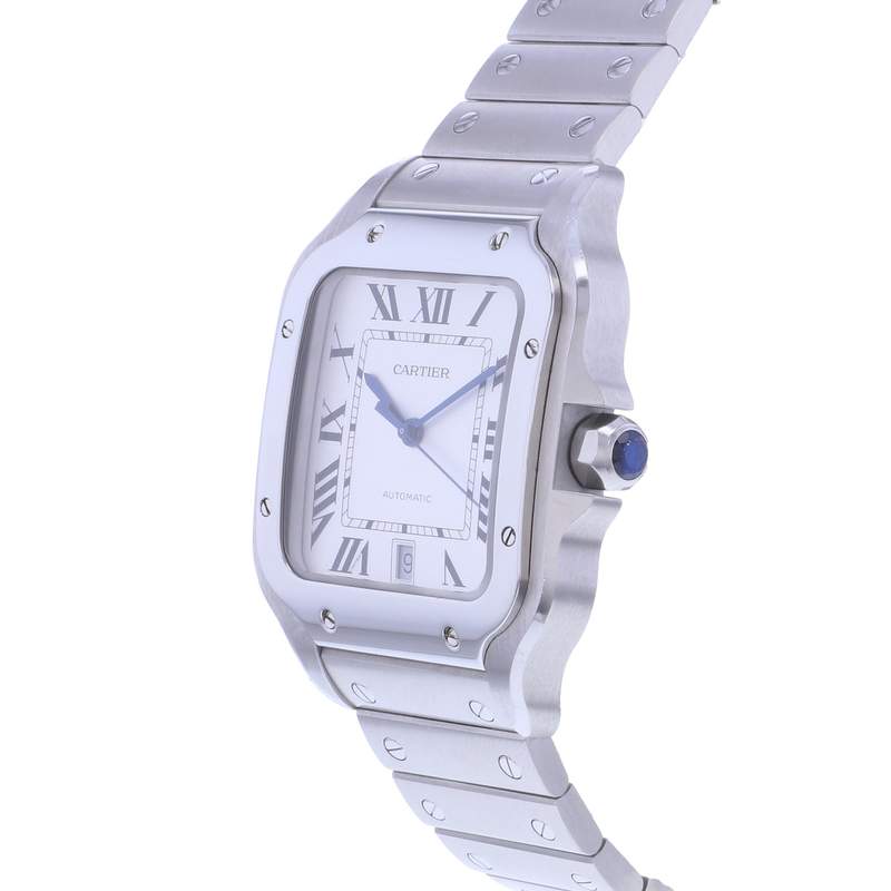 Montre d'occasion CARTIER Santos Grand Modèle homme automatique bracelet acier - vue D2