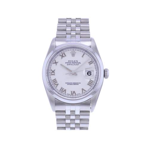 Pre-owned ROLEX DateJust 36 men's watch, certified automatic movement (COSC), steel bracelet