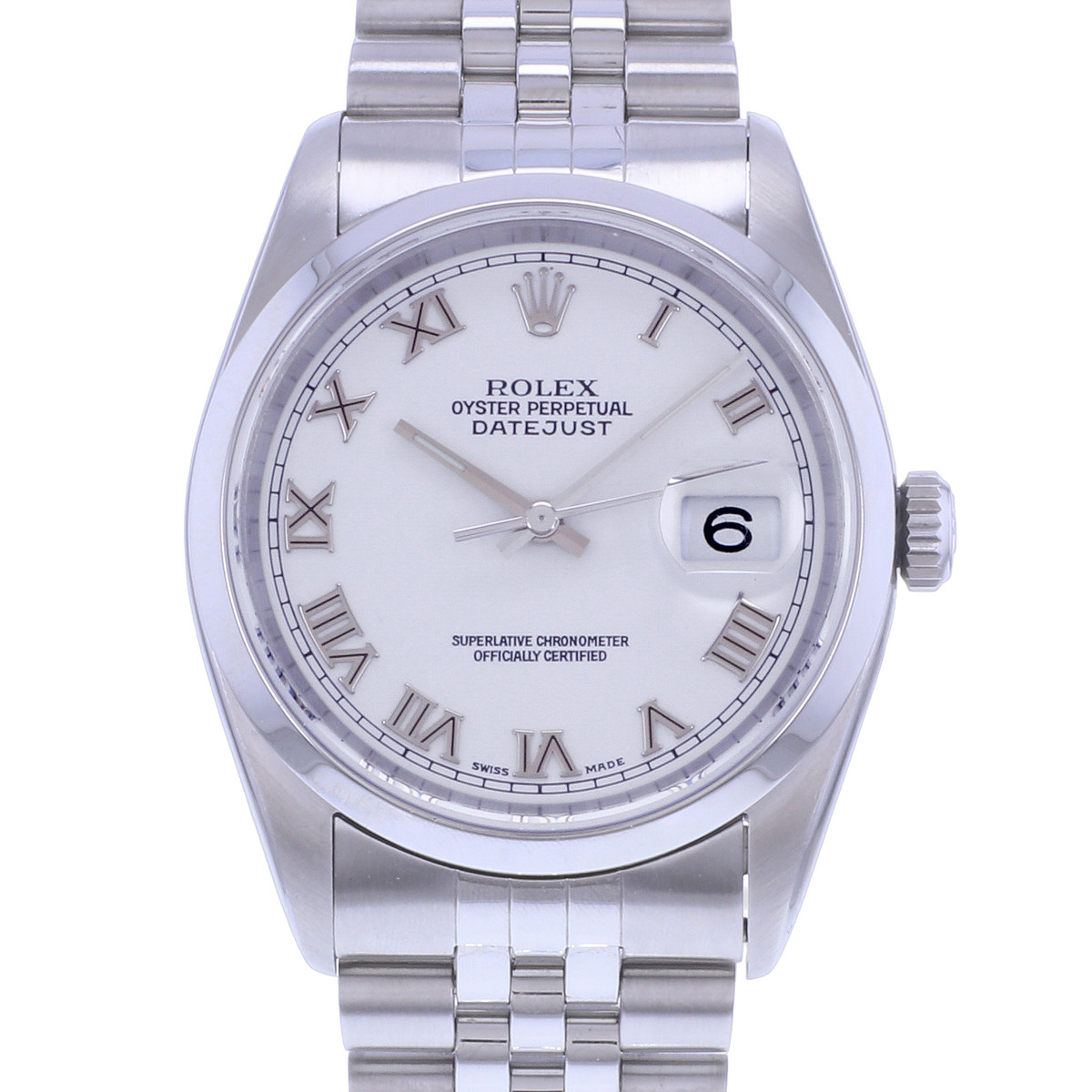 Montre d'occasion ROLEX DateJust 36 homme mouvement automatique certifié (cosc) bracelet acier - vue D1
