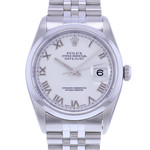 Montre d'occasion ROLEX DateJust 36 homme mouvement automatique certifié (cosc) bracelet acier - vue D1