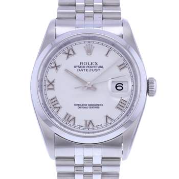 Montre d'occasion ROLEX DateJust 36 homme mouvement automatique certifié (cosc) bracelet acier