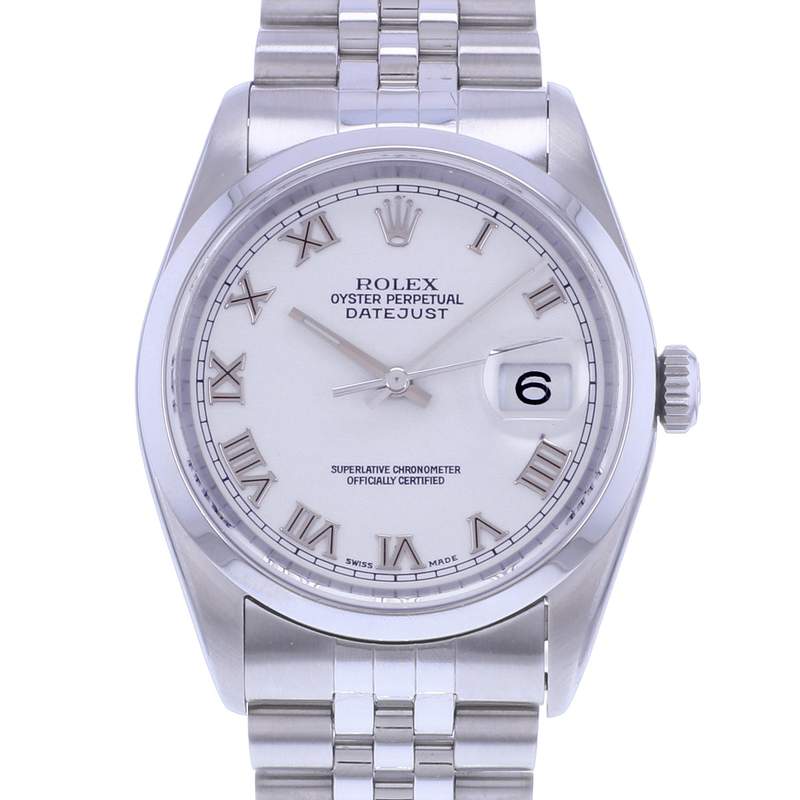 Montre d'occasion ROLEX DateJust 36 homme mouvement automatique certifié (cosc) bracelet acier - vue D1