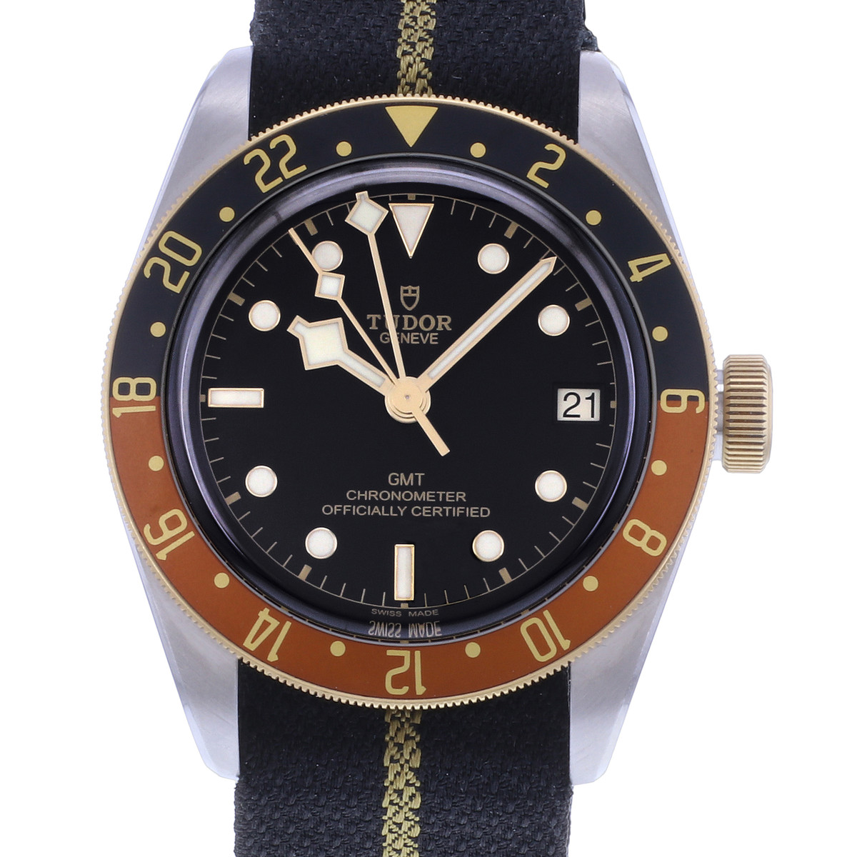 Montre d'occasion TUDOR Black Bay S&G homme mouvement automatique certifié (cosc) bracelet nato - vue D1