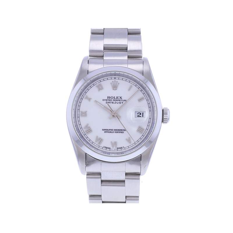 Montre d'occasion ROLEX DateJust 36 homme mouvement automatique certifié (cosc) bracelet acier - vue 1