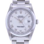 Montre d'occasion ROLEX DateJust 36 homme mouvement automatique certifié (cosc) bracelet acier - vue D1