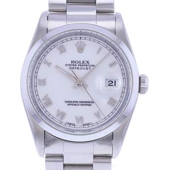 Montre d'occasion ROLEX DateJust 36 homme mouvement automatique certifié (cosc) bracelet acier