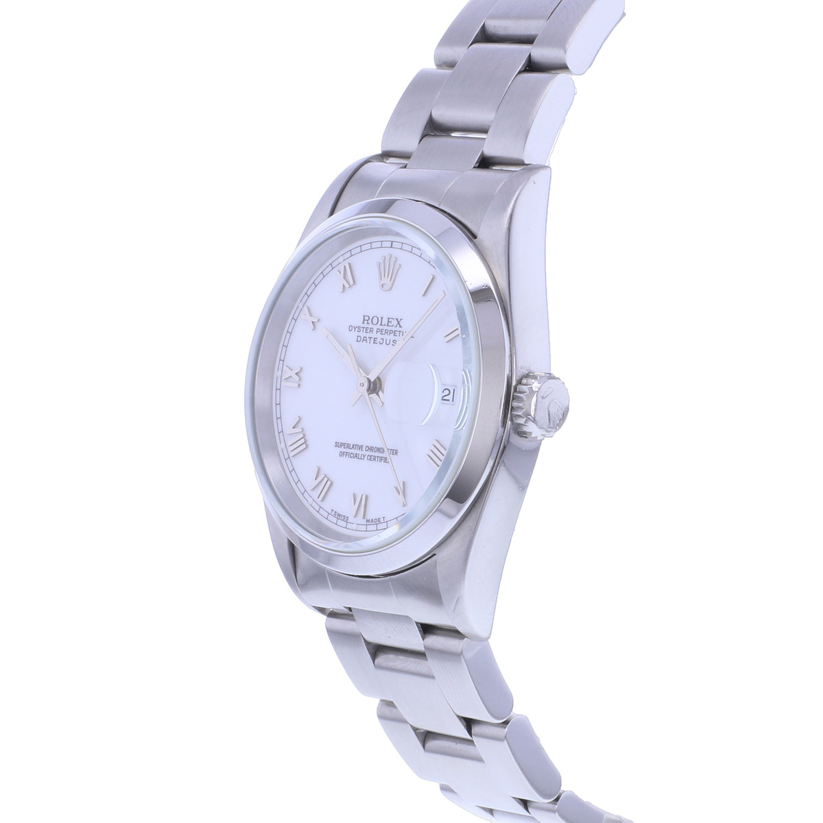 Montre d'occasion ROLEX DateJust 36 homme mouvement automatique certifié (cosc) bracelet acier - vue D2