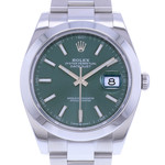 Montre d'occasion ROLEX DateJust 41 Mint homme mouvement automatique certifié (cosc) bracelet acier - vue D1