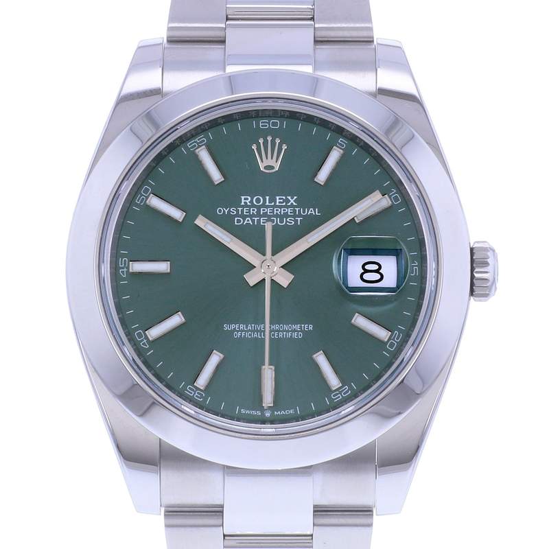 Montre d'occasion ROLEX DateJust 41 Mint homme mouvement automatique certifié (cosc) bracelet acier - vue D1