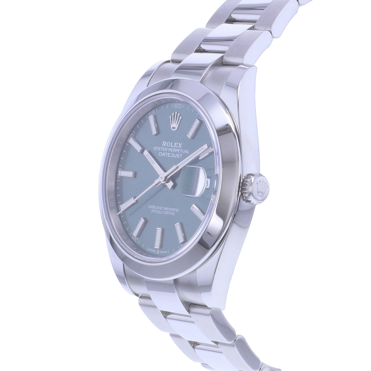 Montre d'occasion ROLEX DateJust 41 Mint homme mouvement automatique certifié (cosc) bracelet acier - vue D2