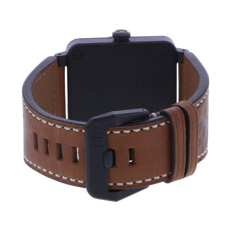 Montre d'occasion BELL & ROSS BR03-92 Heritage homme automatique bracelet cuir d'origine - vue 3