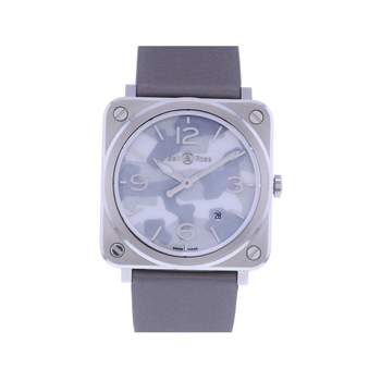 Montre d'occasion BELL & ROSS BRS Camouflage homme quartz bracelet cuir d'origine
