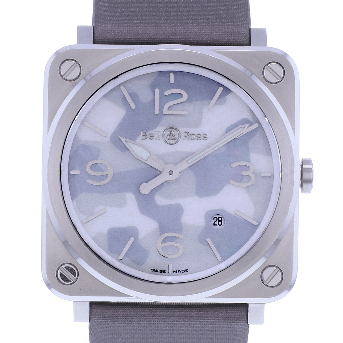Montre d'occasion BELL & ROSS BRS Camouflage homme quartz bracelet cuir d'origine - vue D1