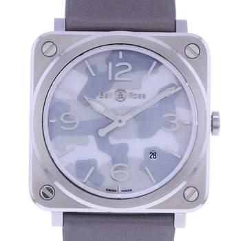 Montre d'occasion BELL & ROSS BRS Camouflage homme quartz bracelet cuir d'origine