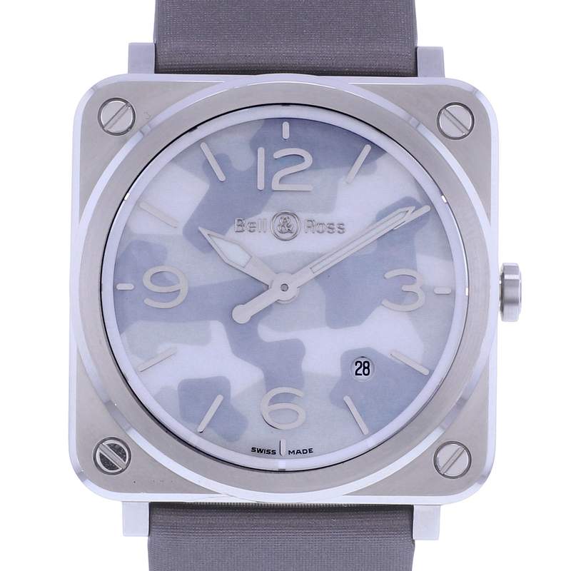 Montre d'occasion BELL & ROSS BRS Camouflage homme quartz bracelet cuir d'origine - vue D1