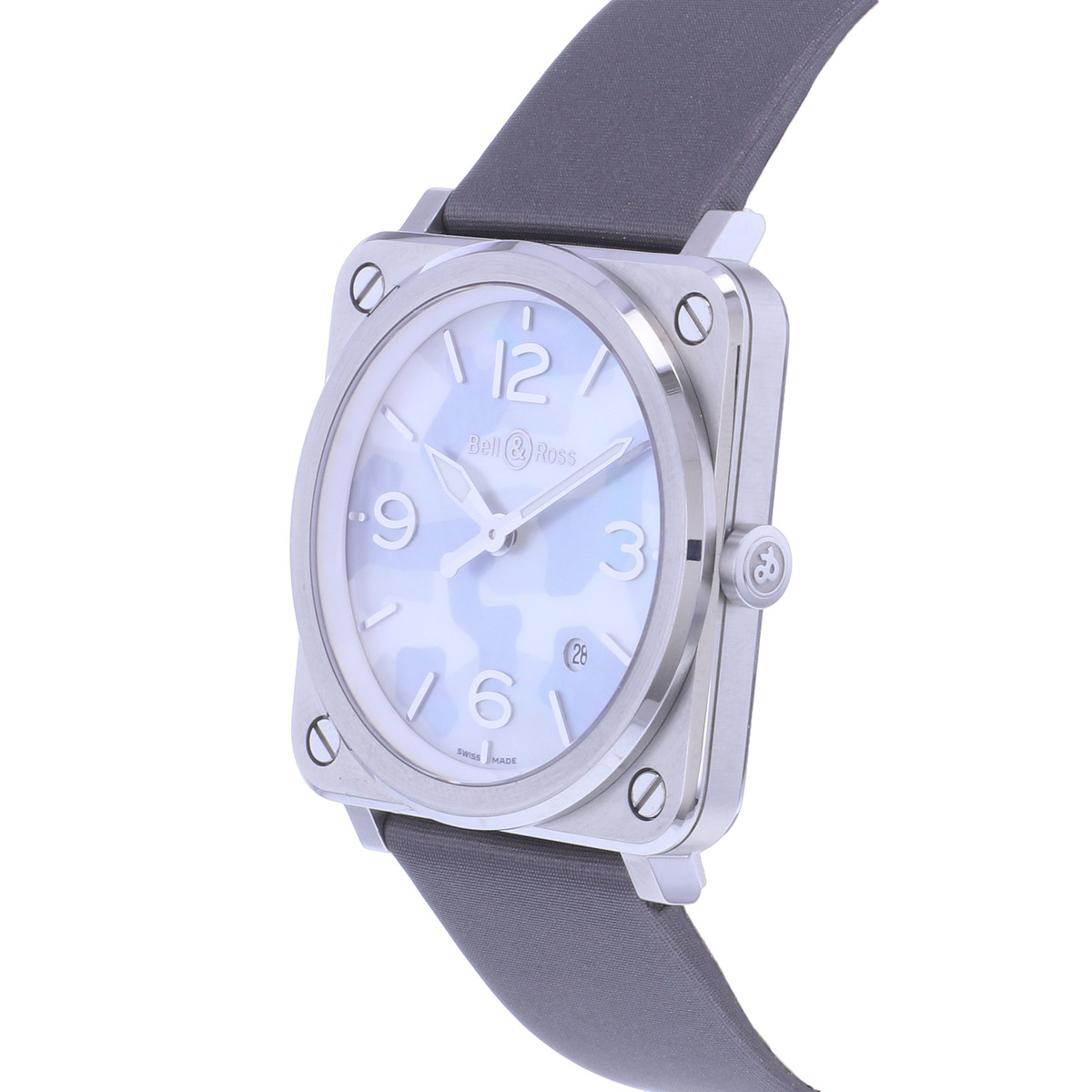 Montre d'occasion BELL & ROSS BRS Camouflage homme quartz bracelet cuir d'origine - vue D2