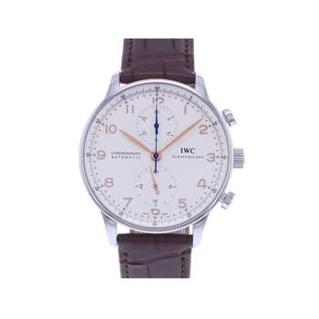 Montre d'occasion IWC Portugaise Chronographe homme automatique bracelet cuir cresus