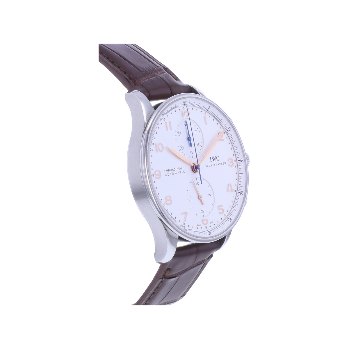 Montre d'occasion IWC Portugaise Chronographe homme automatique bracelet cuir cresus - vue 2