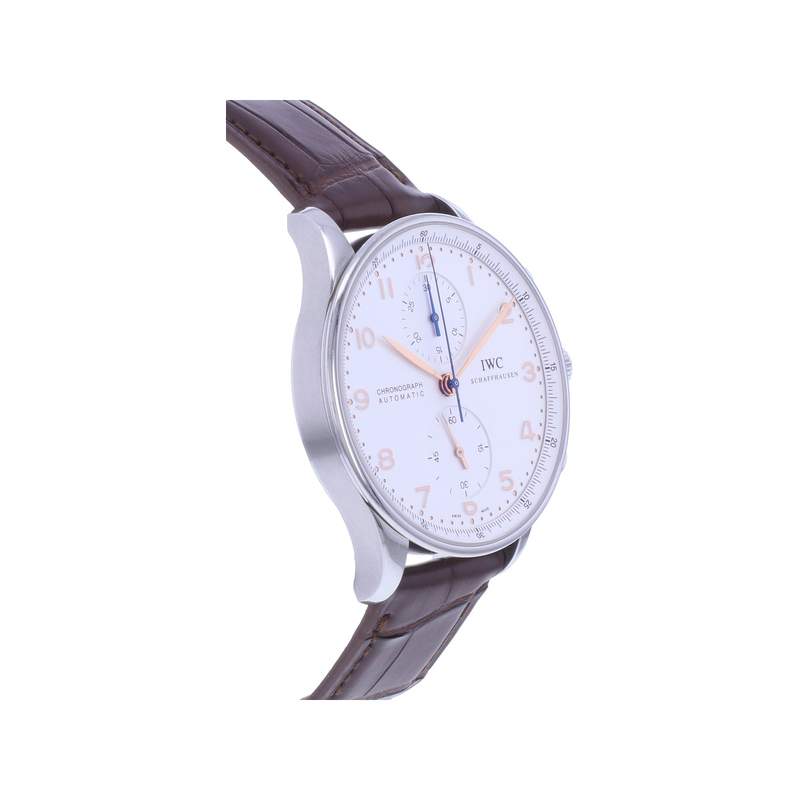 Montre d'occasion IWC Portugaise Chronographe homme automatique bracelet cuir cresus - vue 2