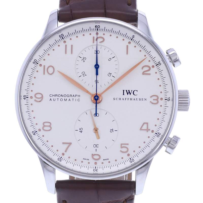 Montre d'occasion IWC Portugaise Chronographe homme automatique bracelet cuir cresus - vue D1