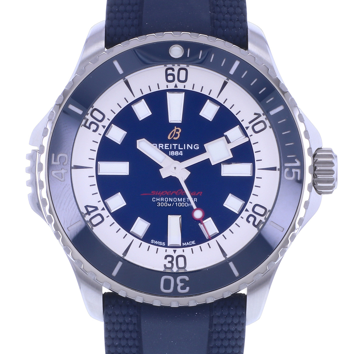 Montre d'occasion BREITLING SuperOcean Automatic 46 homme automatique bracelet caoutchouc - vue D1