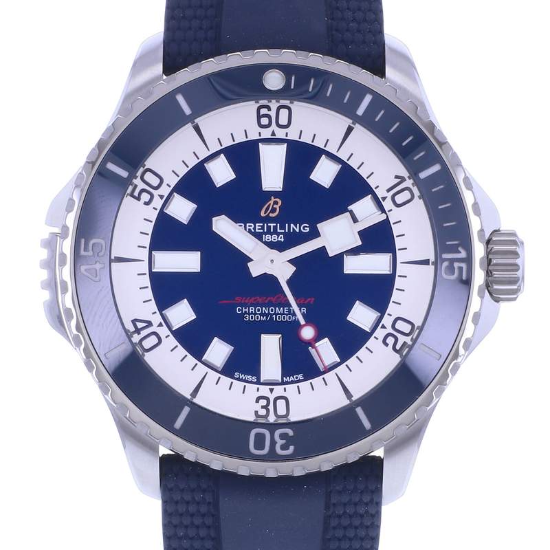 Montre d'occasion BREITLING SuperOcean Automatic 46 homme automatique bracelet caoutchouc - vue D1