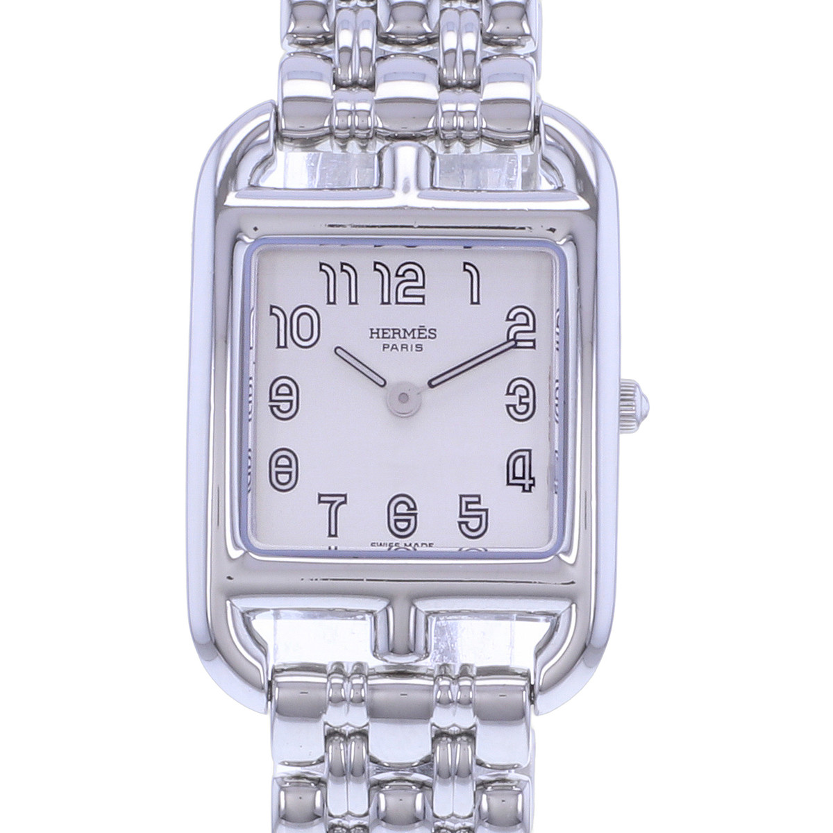 Montre d'occasion HERMES Cape Cod Argent femme quartz bracelet acier - vue D1
