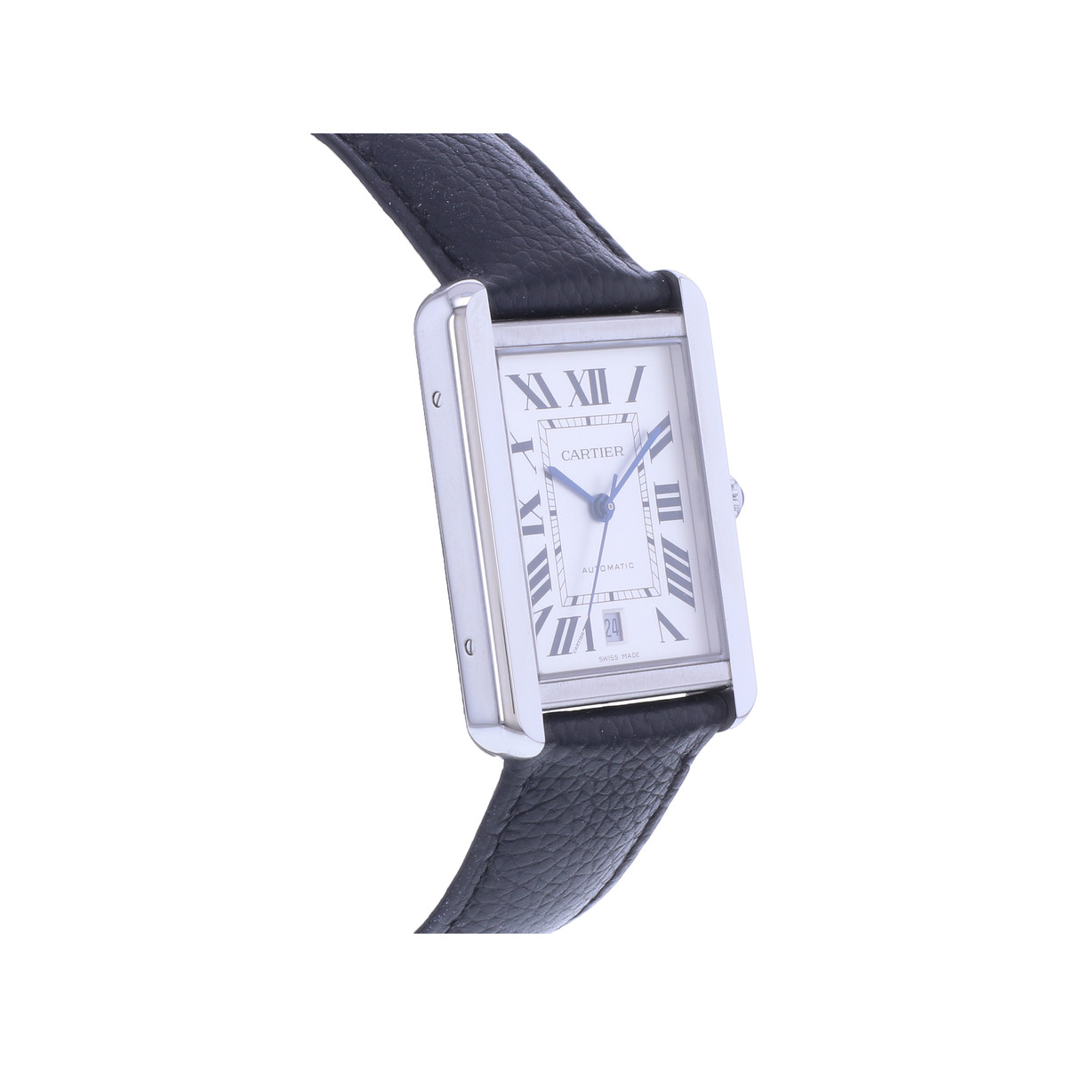 Montre d'occasion CARTIER Tank Solo XL homme automatique bracelet cuir d'origine - vue 2