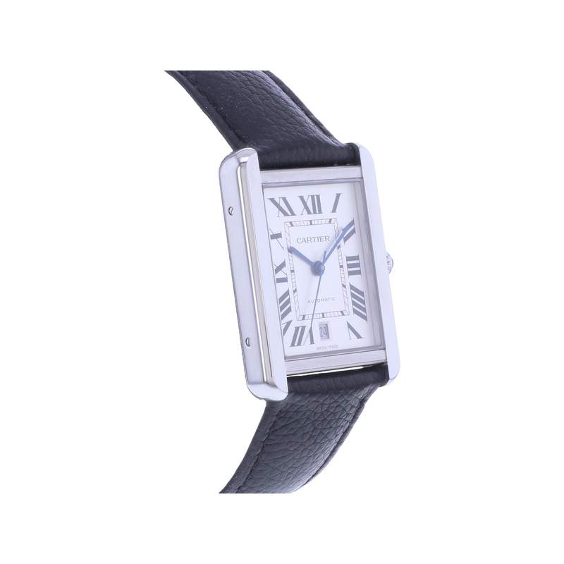 Montre d'occasion CARTIER Tank Solo XL homme automatique bracelet cuir d'origine - vue 2