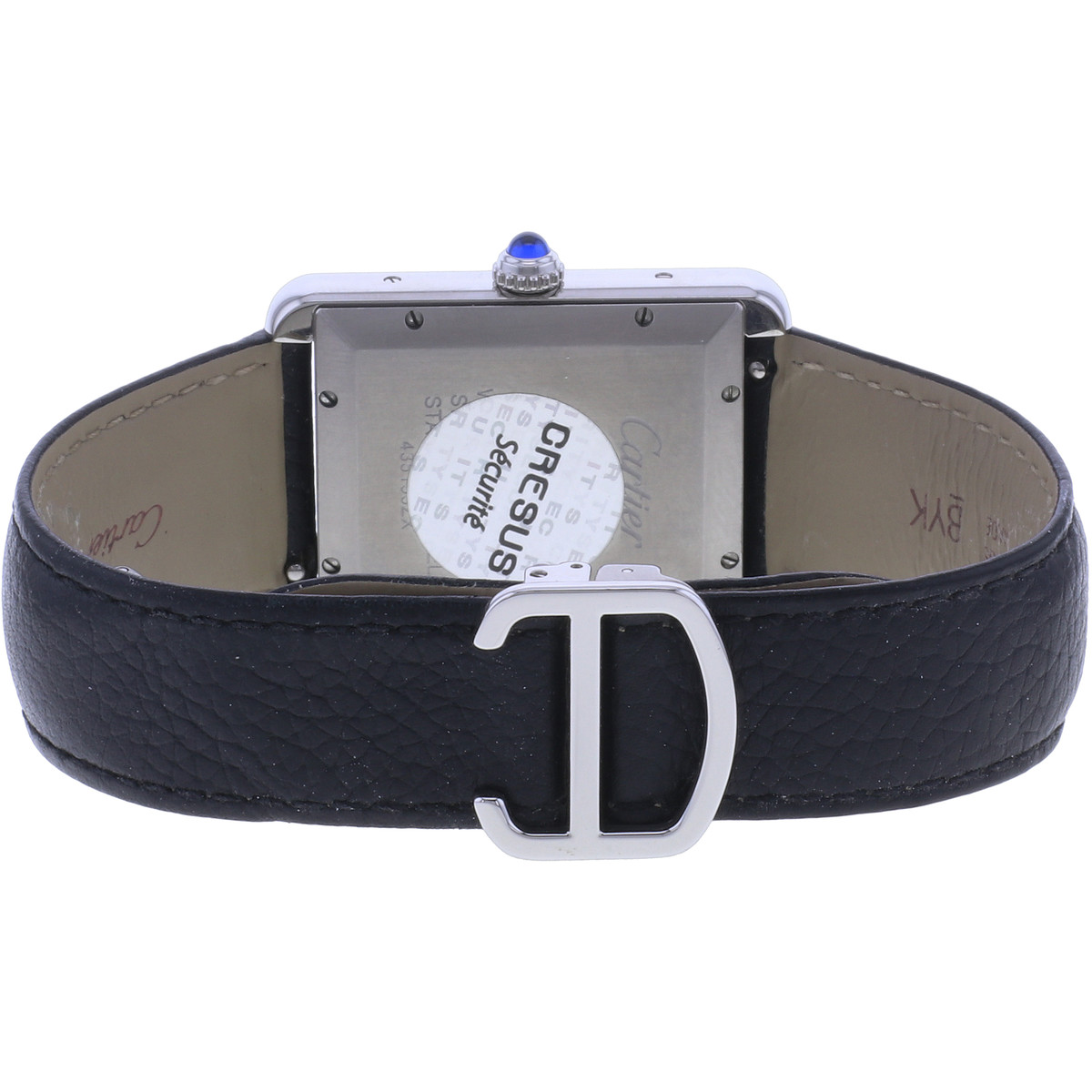Montre d'occasion CARTIER Tank Solo XL homme automatique bracelet cuir d'origine - vue 3