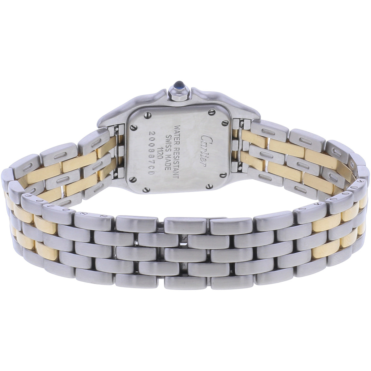 Montre d'occasion CARTIER Panthère Petit Modèle femme quartz bracelet or jaune 750/000 et acier - vue 3