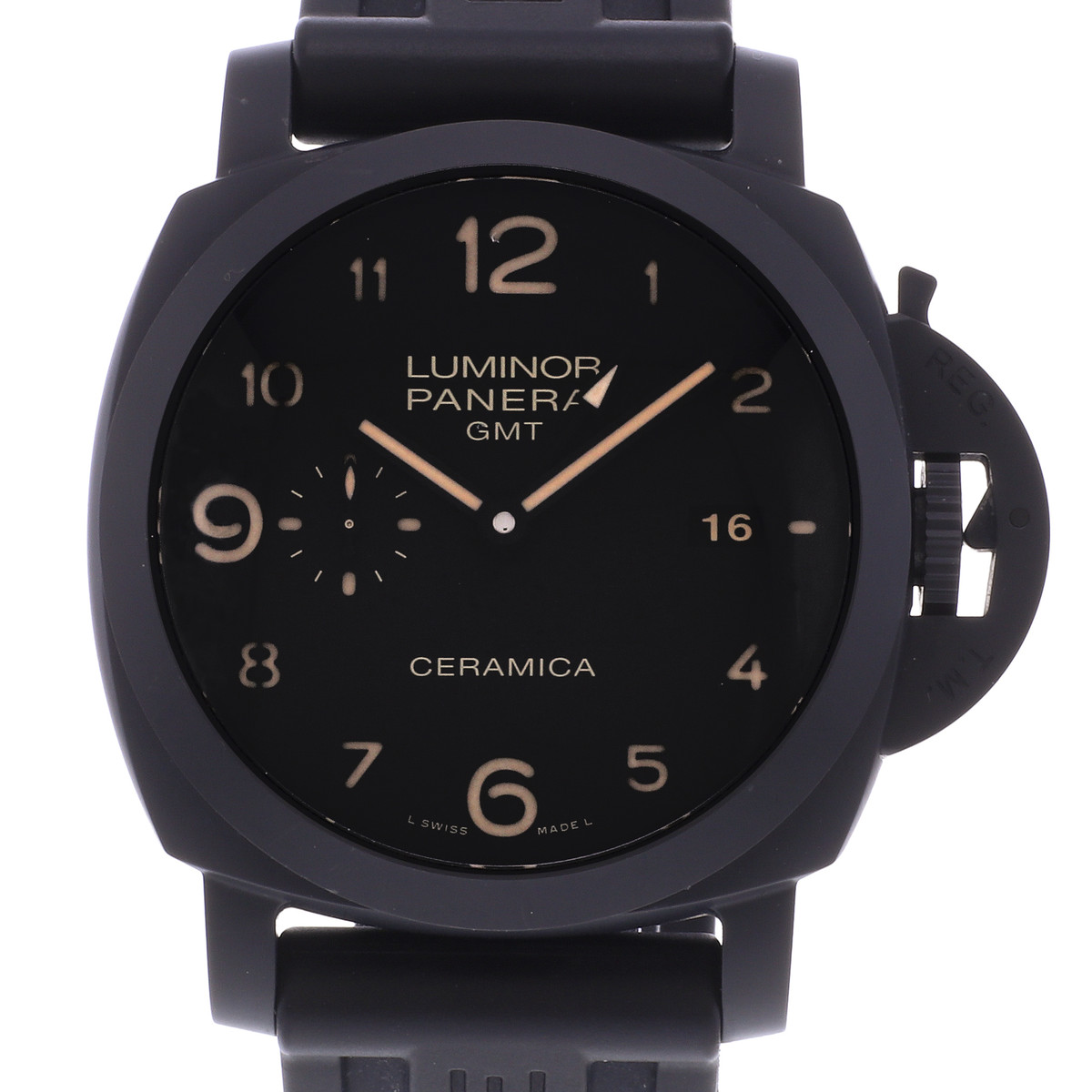 Montre d'occasion PANERAI Luminor GMT 3 Days homme automatique bracelet caoutchouc - vue D1