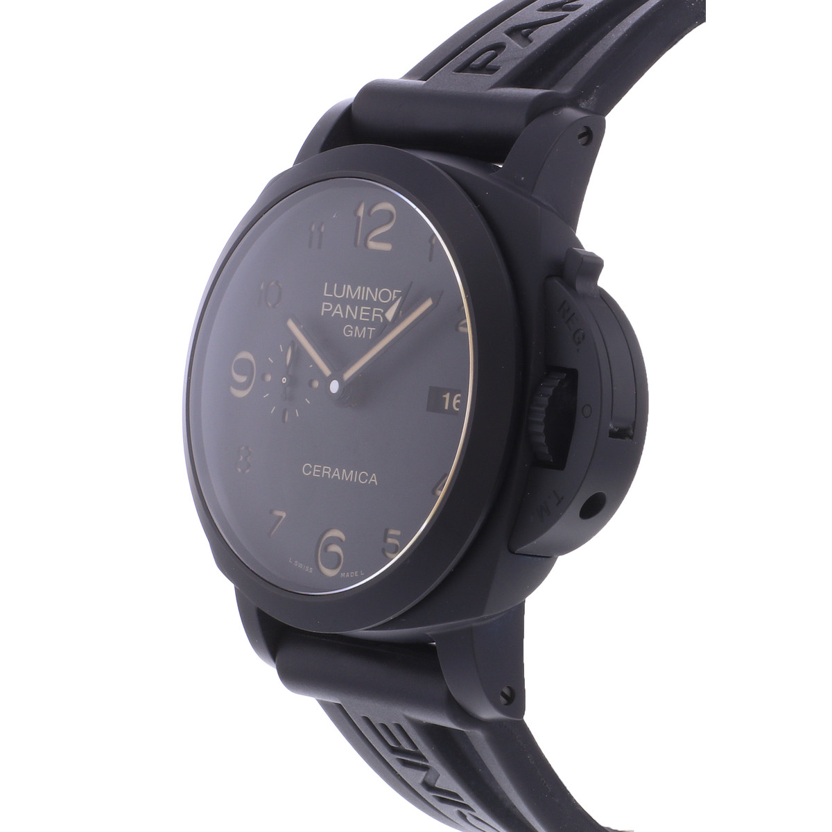 Montre d'occasion PANERAI Luminor GMT 3 Days homme automatique bracelet caoutchouc - vue D2