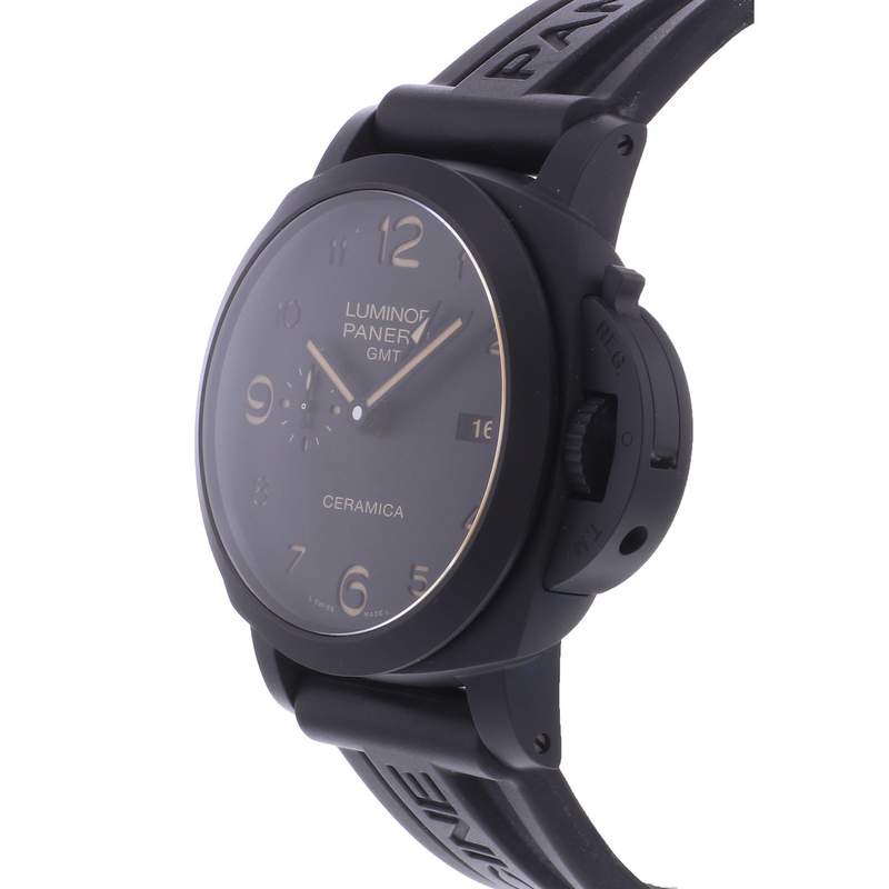 Montre d'occasion PANERAI Luminor GMT 3 Days homme automatique bracelet caoutchouc - vue D2