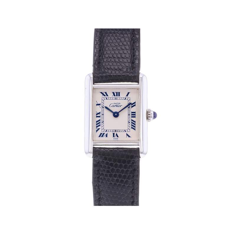 Montre d'occasion CARTIER Must Argent femme quartz bracelet cuir cresus - vue 1
