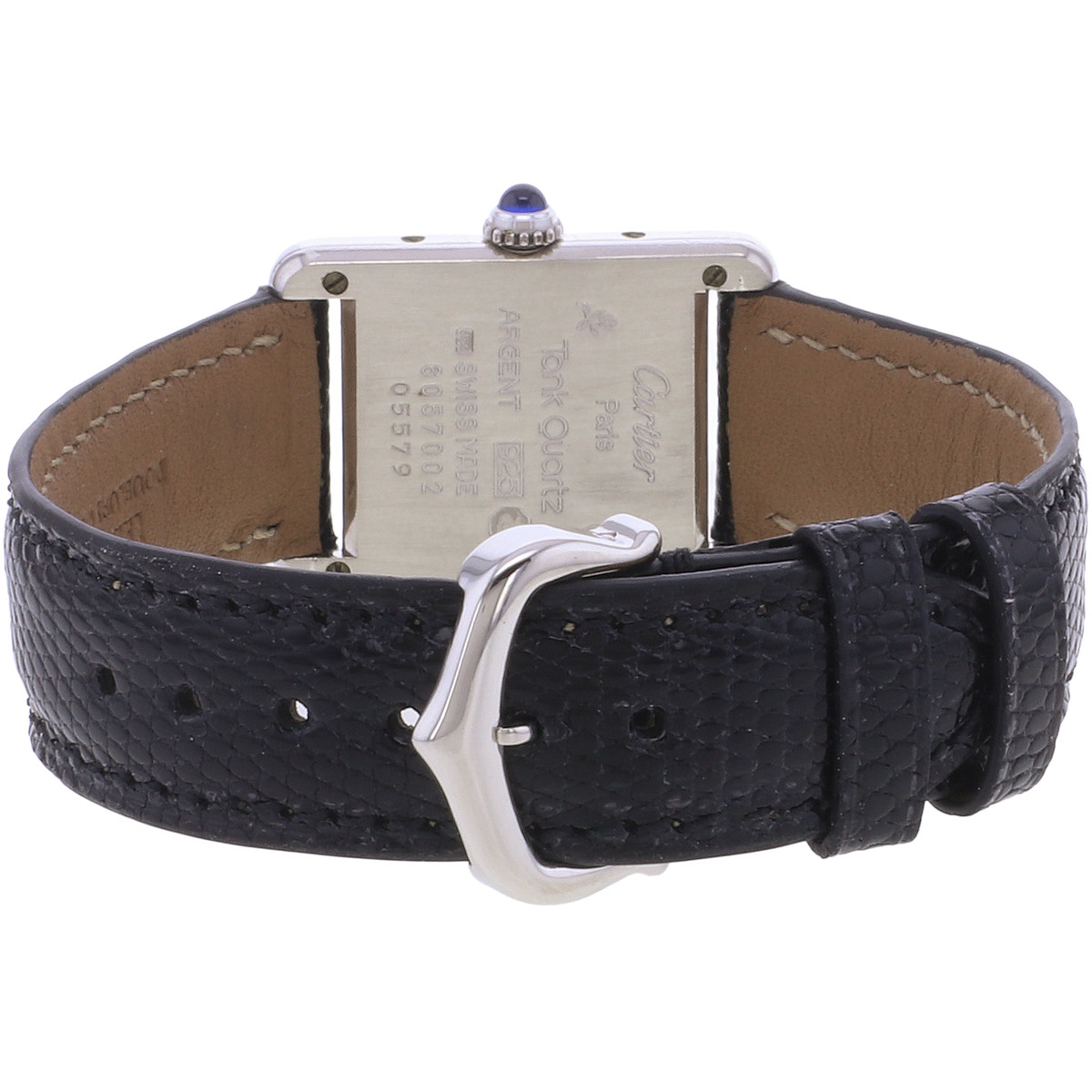 Montre d'occasion CARTIER Must Argent femme quartz bracelet cuir cresus - vue 3