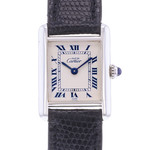 Montre d'occasion CARTIER Must Argent femme quartz bracelet cuir cresus - vue D1