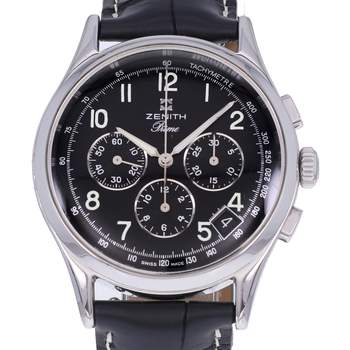 Montre d'occasion ZENITH Prime Chronographe homme mécanique bracelet cuir cresus
