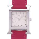 Montre d'occasion HERMES Heure H femme quartz bracelet cuir - vue D1
