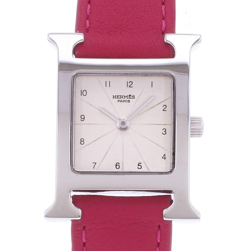 Montre d'occasion HERMES Heure H femme quartz bracelet cuir - vue D1
