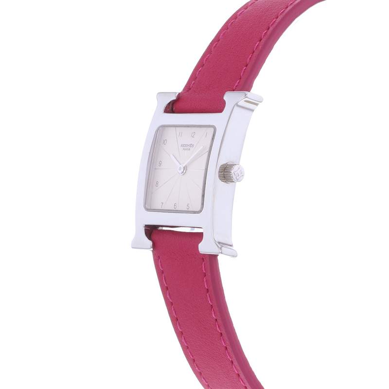 Montre d'occasion HERMES Heure H femme quartz bracelet cuir - vue D2
